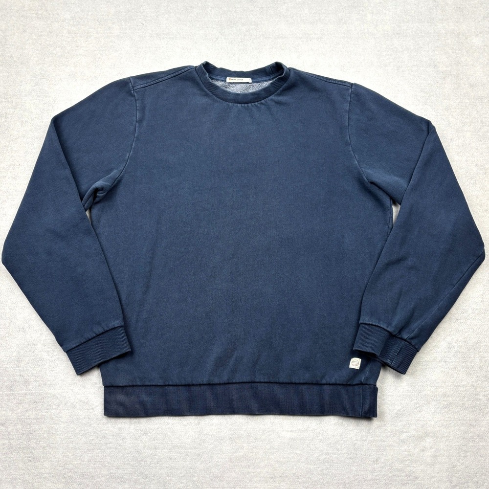 Marine Layer Mens Navy Blue Crewneck Sweatshirt Fleece Pullover Size Large 10043